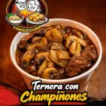 Ternera con champiñones