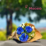 Mini 3 rosas na cor azul