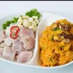 Ceviche + Arroz con Mariscos