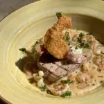 Atun en salsa cremosa de langosta