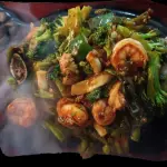 MARISCOS CON BRÓCOLI ALA PLANCHA