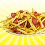 FRITAS COM CHEDDER E BACON