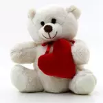 Pelúcia Urso Branco corção 17 cm