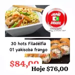 Quente/30 hots /1 yakisoba frango