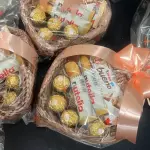 Cesta coração chocolate