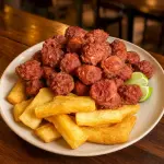LINGUICA DE PORCO COM MANDIOCA