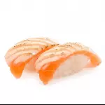 niguiri de salmao flambado