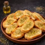 Porção de pães fatiados ao azeite