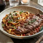 FETUCCINI SALSA DE CARNE C/CHURRASCO
