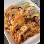 Tacos de machaca de camarón