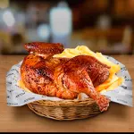 1/2 pollo + papas + 1/4 pollo