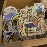 Blueberry stickers metalicos