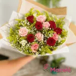 Buquê com 12 rosas vermelhas