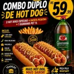 combo duplo de  hot dog  guarana lit