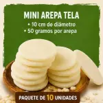 PAQ DE 5 AREPAS MINI TELA CONGELADAS