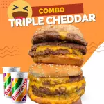 2 Triple Cheddar + Bebidas