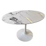 Mesa Ovalada Tulip Mármol130x80 BLA