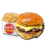 Hamburguesa de Queso+Papas Waffle