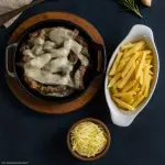 Tiras de Filé mignon com queijo