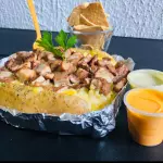 Papa de arrachera de cerdo.