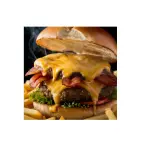 Hamburguesa Mega Angus Queso Fundido y Bacon