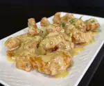 Camarones en salsa blanca