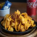Mandioca com cheddar e Bacon