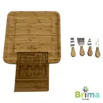 Tabla para quesos y piqueos con utensilios de acero · Brima Ecology und