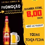 TODA TERÇA - BRAHMA 8,00 REAIS CADA