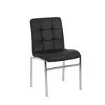 Silla Capitone cromo ecocuero Negra