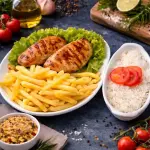 Frango grelhado com fritas