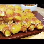 Medalhão de mandioca com 4 queijo