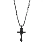 Matte Black Cross Necklace