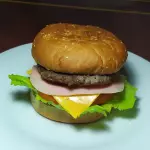 Hamburguesa queso y jamón
