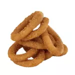 Con aros de cebolla en hamburguesa