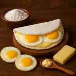 Tapioca com dois Ovos e Queijo