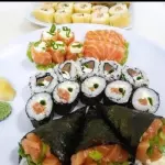 Hapy1 /40 pçs salmão +3 mini Temaki