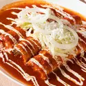 Enchiladas rojas  de pollo