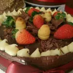 Torta profiteroles c morangos 23cm