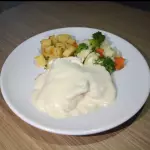 Milanesa en salsa de 3 quesos