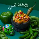 Ceviche saltarín con chapulines