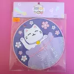 Posavasos Gatito de la Suerte Morado