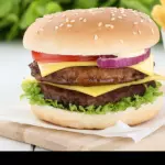 Hamburguesa súper doble con fritas