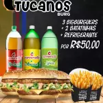 3 BigBurguers + 2 Batatinhas + Refri