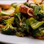 Langostino con Tausi y Verduras