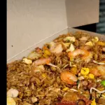 Arroz súper mixto con camarones