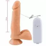 PENIS VENTOSA C/ESCROTO E VIBRO 16,0 X 3,5CM