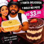 TORTA +BOLO NO POTE