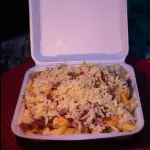Batata com cheddar, bacon e Muçarela
