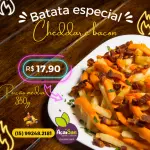 Batata Frita com cheddar e bacon Med